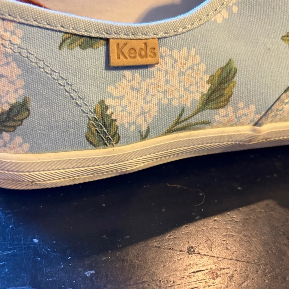Keds Light Blue Floral Canvas Lace-Up Sneakers - Picture 4 of 6